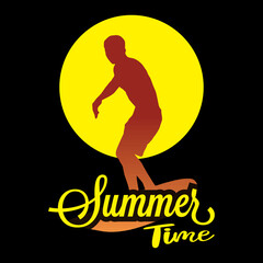 Summer time graphic with palms t-shirt design Vector Image