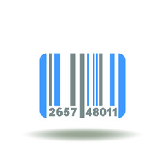 Vector illustration of bar code. Icon of shopping identification datum product. Symbol of barcode.