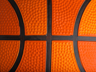 Macro shot. Basketball details. Background. Wallpaper. Texture. Sports games, competitions, championship, game, healthy lifestyle, training.