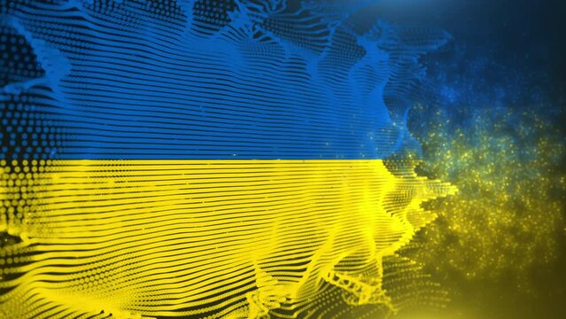Ukraine flag made of particles. Perfect for project that depicts Ukraine history, culture, and people.