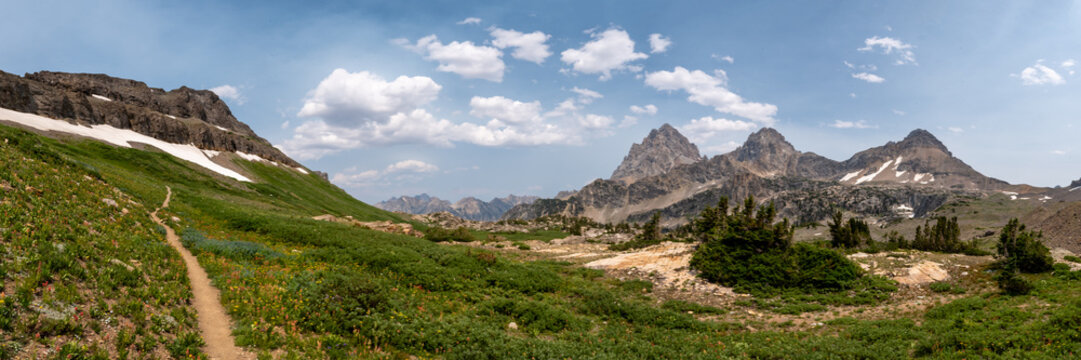 Trail Leading Up To Hurricane Pass Along The South Fork Of Cascade Canyon