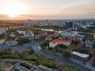 Aerial view of City of Plovdiv, Bulgaria