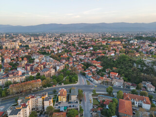 Obraz premium Aerial view of City of Plovdiv, Bulgaria