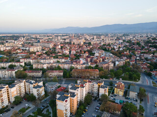 Aerial view of City of Plovdiv, Bulgaria