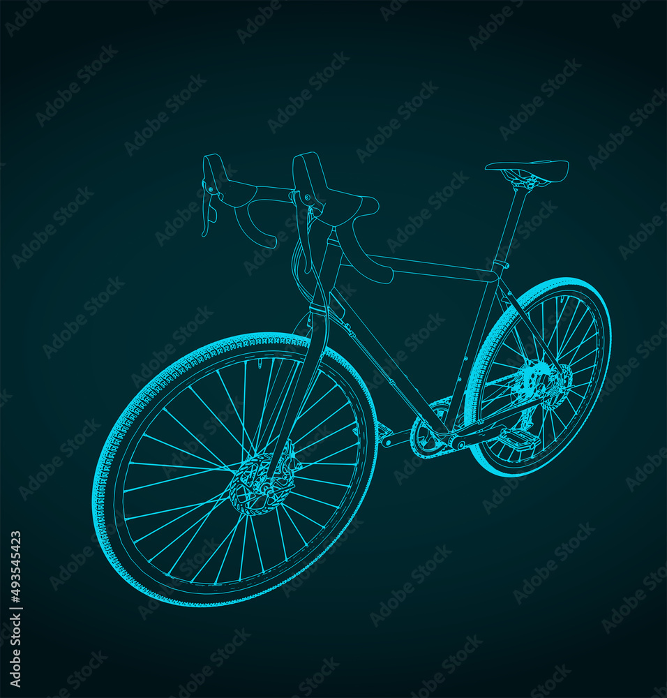 Wall mural Bicycle sketch