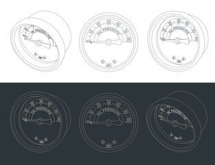 Oil pressure gauge drawings