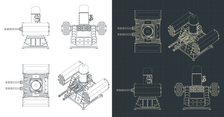 Shipborne anti-aircraft missile system blueprints © blacklight_trace