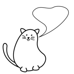 cat with a heart