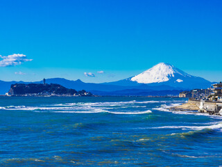 江の島と富士山