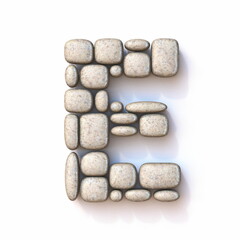 Pebble font Letter E 3D