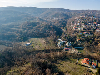 Fototapeta na wymiar Aerial view of Village of Hrabrino, Bulgaria