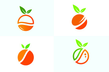 orange fruit logo vector for business