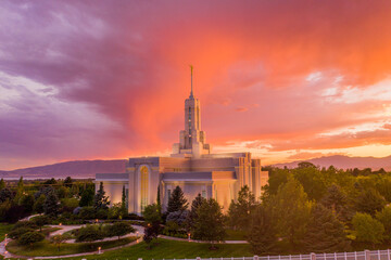 Mount Timpanogos Utah Temple at Sunset