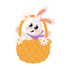 easter rabbit in basket