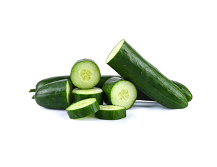 Fresh cucumber isolated on white background