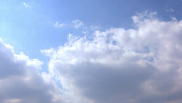 綺麗な晴れの日の空と増える雲「タイムプラス」
