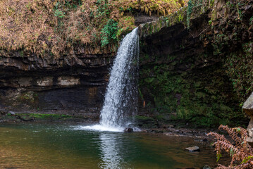 Fototapeta na wymiar Waterfall in Brecon Beacon national park, Wales, United Kingdom