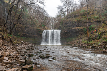 Obraz premium Waterfall in Brecon Beacon national park, Wales, United Kingdom
