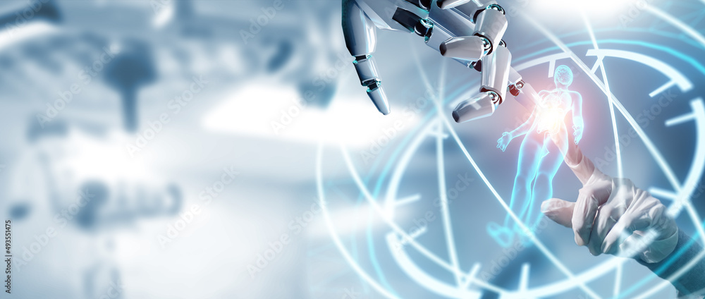 Canvas Prints robot hand ai artificial intelligence assistance for medical healthcare practices operation surgical