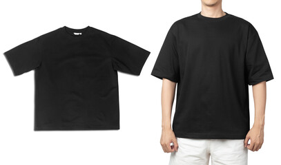 Oversize T shirt mockup isolated on white background with clipping path.