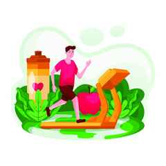 People Jogging Sport Family Fitness Run Training World Health Day 7 April Flat Vector Illustration