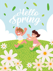 hello spring card