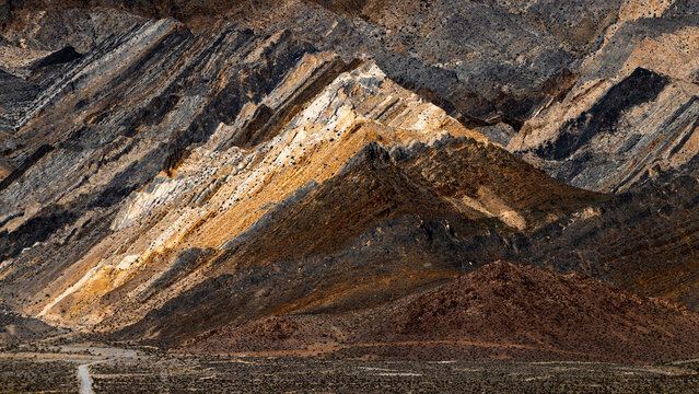 Abstract Desert Mountain Strata Landscape near Beatty Nevada