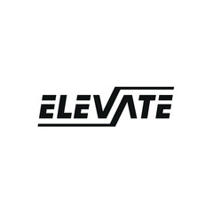 Elevate Text Logo, Typographic Logo Design
