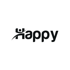 Happy Text Logo, Typographic Logo Design Inspiration