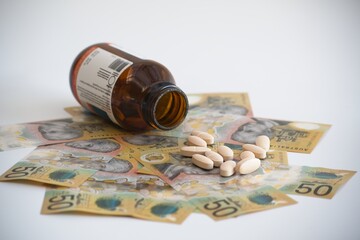 Cost of medication - selective focus