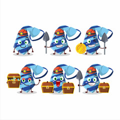 miners blue tie cute mascot character wearing helmet