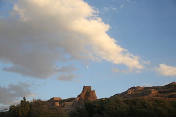 View of Van Castle in Eastern Anatolia, Turkey. City of Van has a long history as a major urban area.