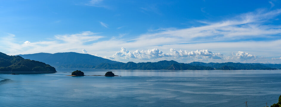 Coastal scenery of the Seto Inland Sea, Tobishima Seaway View from Toyoshima Island toward Honshu