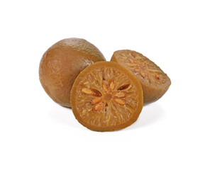 pickled lime isolated on white background.