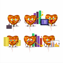 Orange love balloon character designs as a trader investment mascot