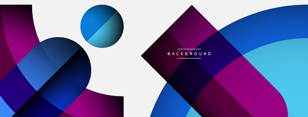 Obraz premium Trendy shapes, color minimal design composition, lines and shadows for wallpaper banner background or landing page