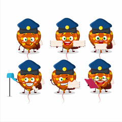 A picture of cheerful orange love balloon postman cartoon design concept