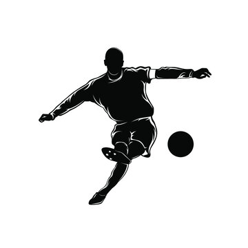captain soccer free kick vector silhouette