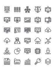 Web Development Icon Set 30 isolated on white background