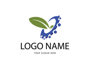 creative biotechnology logo design vector