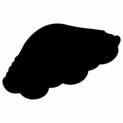 Seashell Black Silhouette Illustration Isolated on White Background.