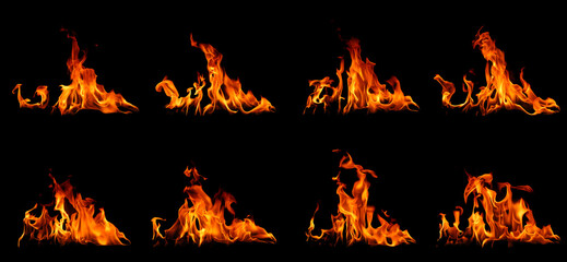pile heat fire flame isolated black background	
