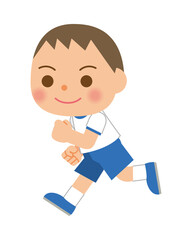 Fototapeta premium 運動服で走る子供