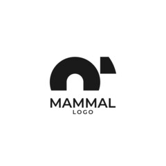 abstract monogram mammal vector logo design