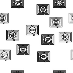 Literary Genre Categories Classes Vector Seamless Pattern Thin Line Illustration