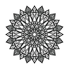 Hand drawn mandala. decoration in ethnic oriental  doodle ornament.