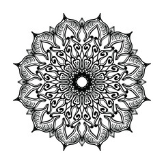 Hand drawn mandala. decoration in ethnic oriental  doodle ornament.