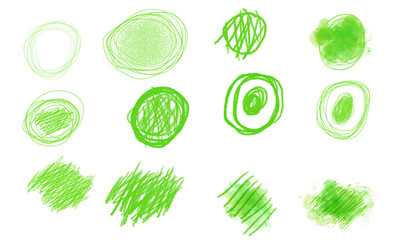 Set of circles sketches concept drawing template graphic