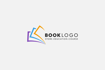 Book Logo Education Flat Vector minimal logo Design