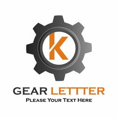 Letter k  gear logo design template illustration.